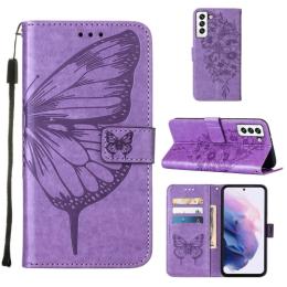 Samsung Galaxy S22 Fodral Butterfly Läder Lila