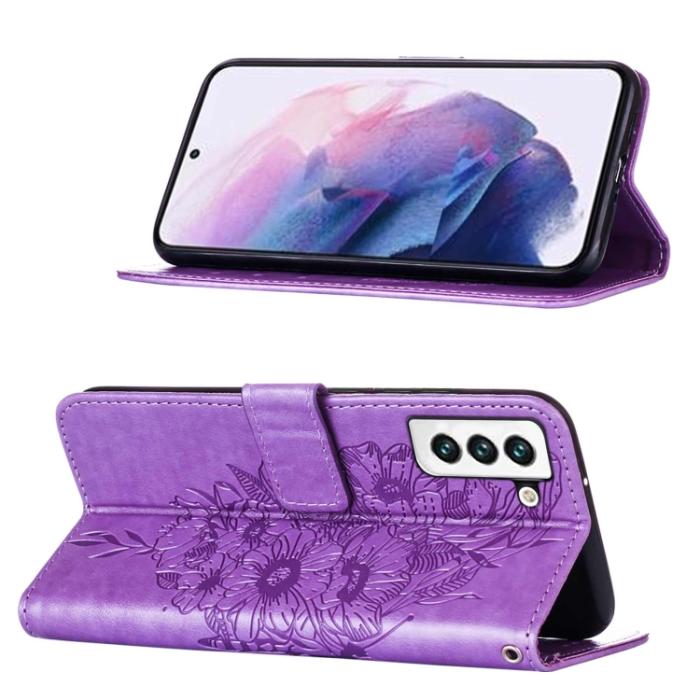 Bild 4, Samsung Galaxy S22 Fodral Butterfly Läder Lila