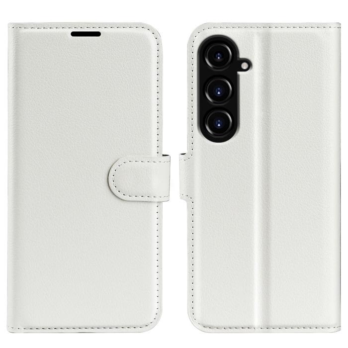 Bild 1, Samsung Galaxy S23 FE Fodral Litchi Textur Vit