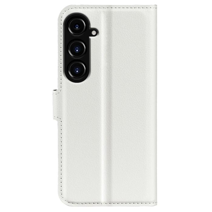 Bild 6, Samsung Galaxy S23 FE Fodral Litchi Textur Vit