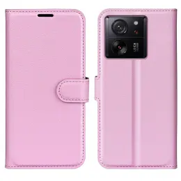 Xiaomi 13T / 13T Pro Fodral Litchi Läder Ljus Rosa