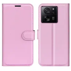 Xiaomi 13T / 13T Pro Fodral Litchi Läder Ljus Rosa