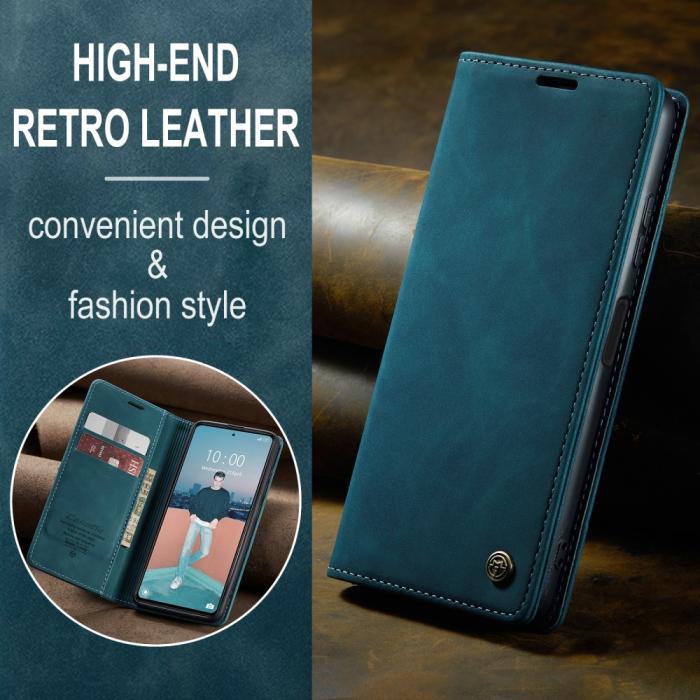 Bild 4, CASEME Xiaomi Redmi Note 12 Pro 5G Fodral Retro Flip Läder Blå