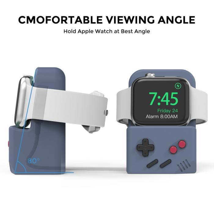 Bild 3, AHASTYLE Apple Watch Laddningsställ Gamepad Silikon Blå