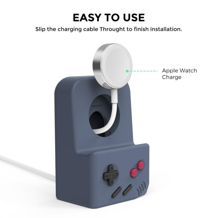 Bild 4, AHASTYLE Apple Watch Laddningsställ Gamepad Silikon Blå