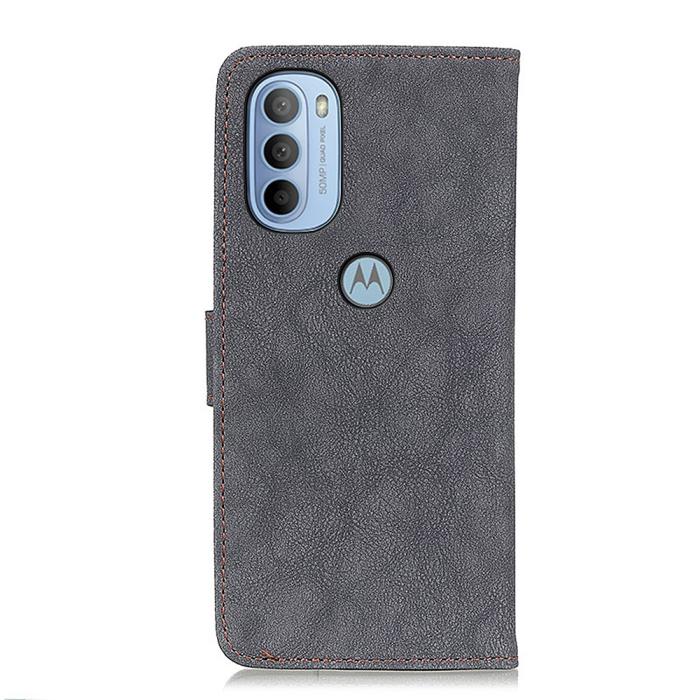 Bild 3, KHAZNEH Motorola Moto G31 / G41 Fodral Vintage Split Läder Svart