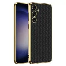 GKK Galaxy S24 Plus Skal Vävd Hybrid Läder Svart