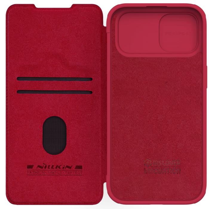 Bild 5, NILLKIN iPhone 15 Plus Fodral Qin CamShield Röd