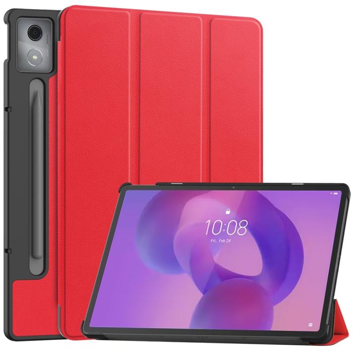 Bild 1, Lenovo Idea Tab Pro Fodral Tri-Fold Läder Röd