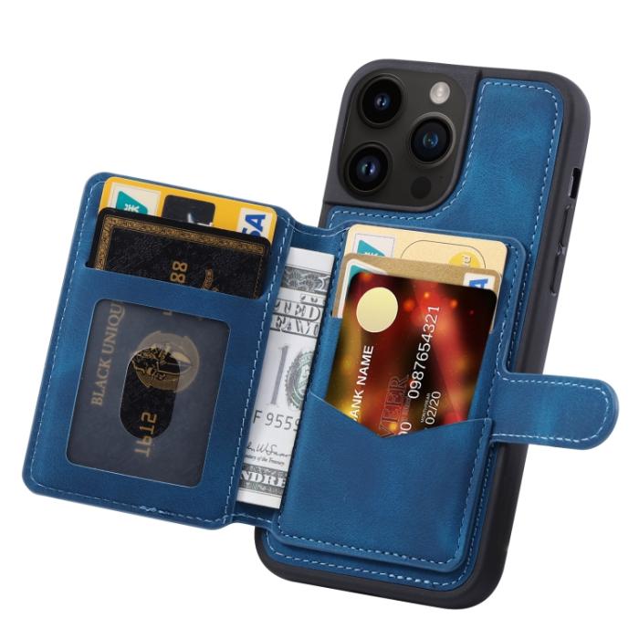 Bild 3, iPhone 15 Pro Skal RFID Med Plånboksfunktion Blå