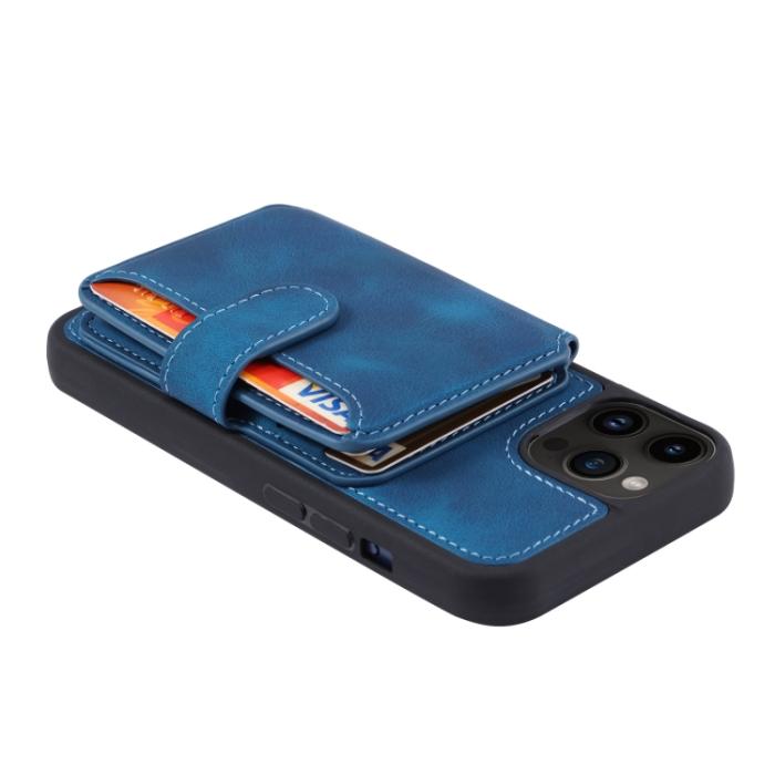 Bild 5, iPhone 15 Pro Skal RFID Med Plånboksfunktion Blå