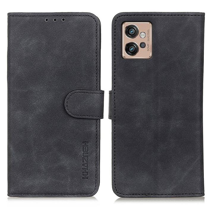 Bild 1, KHAZNEH Motorola Moto G32 Fodral Retro Läder Svart
