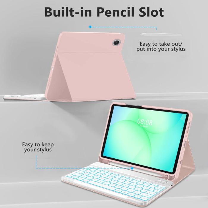 Bild 4, Tech-Protect Galaxy Tab A11/A9 Fodral SC Tangentbord Rosa