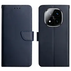 Xiaomi Redmi Note 14 Pro/Pro Plus 5G Fodral &Auml;kta L&auml;der Bl&aring;