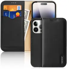 DUX DUCIS iPhone 15 Pro Fodral Hivo &Auml;kta L&auml;der Svart