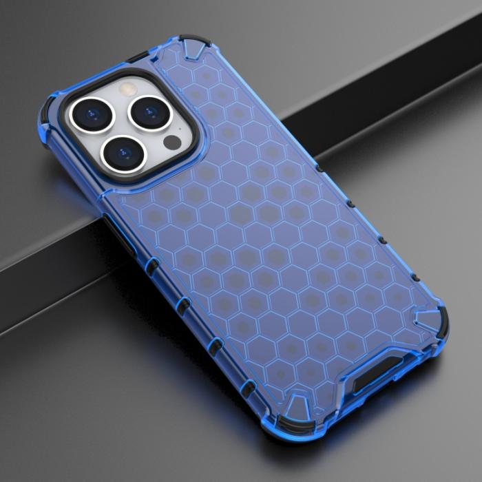 Bild 2, iPhone 15 Pro Skal Shockproof Honeycomb Blå