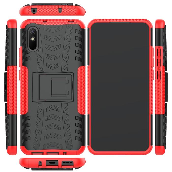 Bild 2, Xiaomi Redmi 9A - Stöttåligt Skal med Stöd - Röd