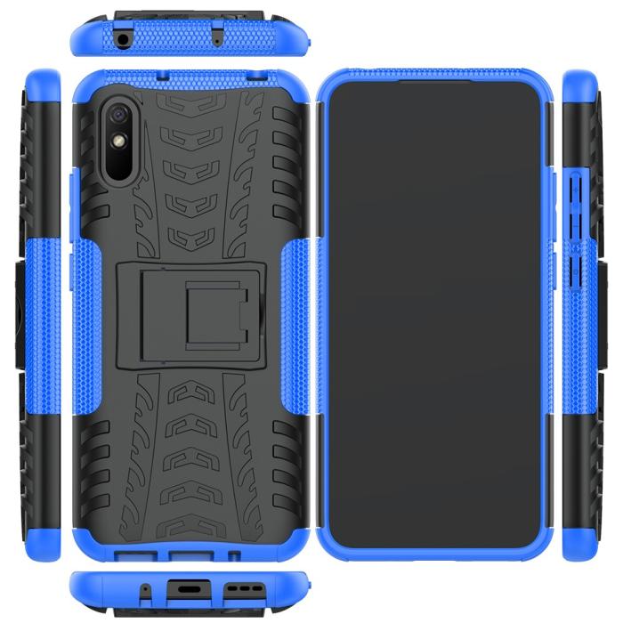 Bild 2, Xiaomi Redmi 9A - Stöttåligt Skal med Stöd - Blå