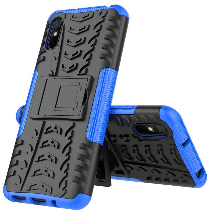 Bild 3, Xiaomi Redmi 9A - Stöttåligt Skal med Stöd - Blå