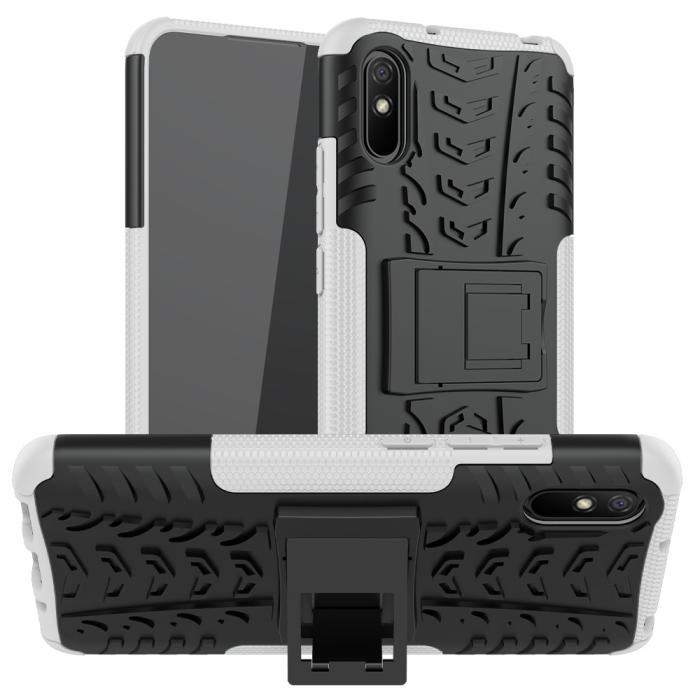 Bild 1, Xiaomi Redmi 9A - Stöttåligt Skal med Stöd - Vit