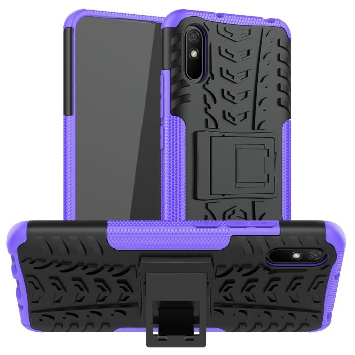 Bild 1, Xiaomi Redmi 9A - Stöttåligt Skal med Stöd - Lila