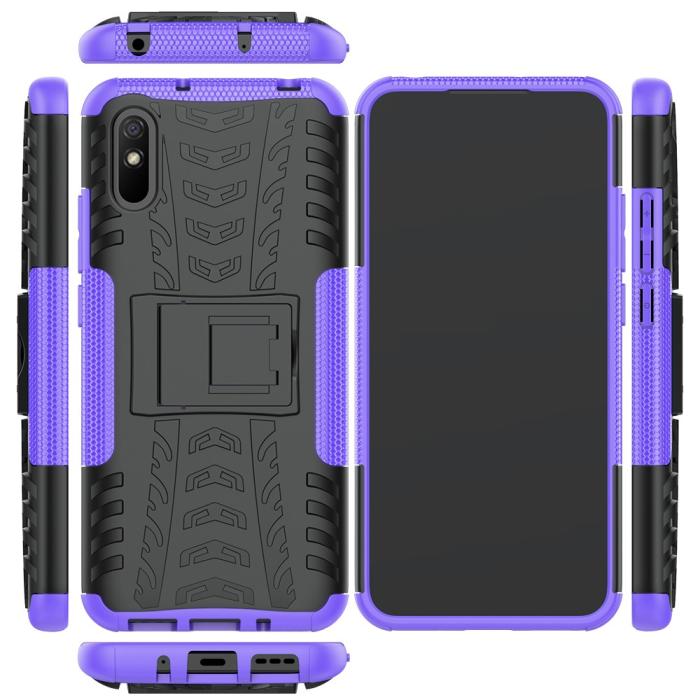 Bild 3, Xiaomi Redmi 9A - Stöttåligt Skal med Stöd - Lila