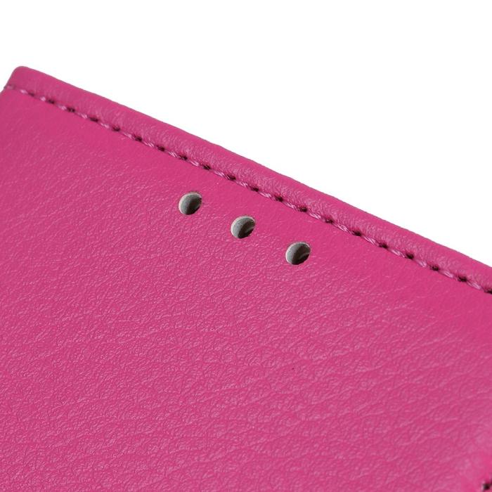 Bild 5, OnePlus 8T / 8T+ - Litchi Läder Fodral - Rosa