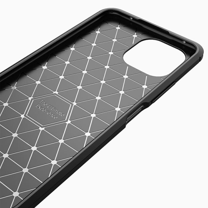 Bild 4, Xiaomi Mi 11 Lite - Borstad Stål Textur Skal - Svart