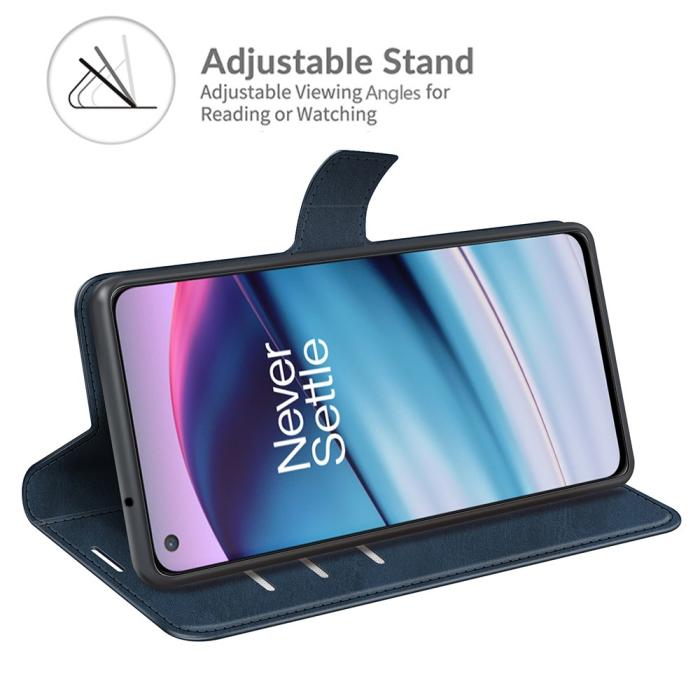 Bild 5, OnePlus Nord CE 5G - Solid Läder Fodral - Blå