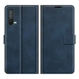 OnePlus Nord CE 5G - Solid Läder Fodral - Blå