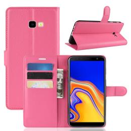 Samsung Galaxy J4 Plus - Litchi Plånboksfodral - Rosa