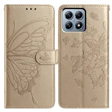 Xiaomi 15T Fodral Med Fj&auml;ril Tryck Guld