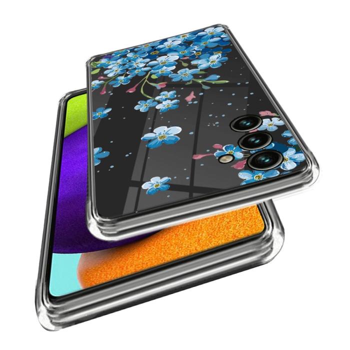 Bild 2, Samsung Galaxy A15 5G Skal TPU Med Tryck Blå Blommor