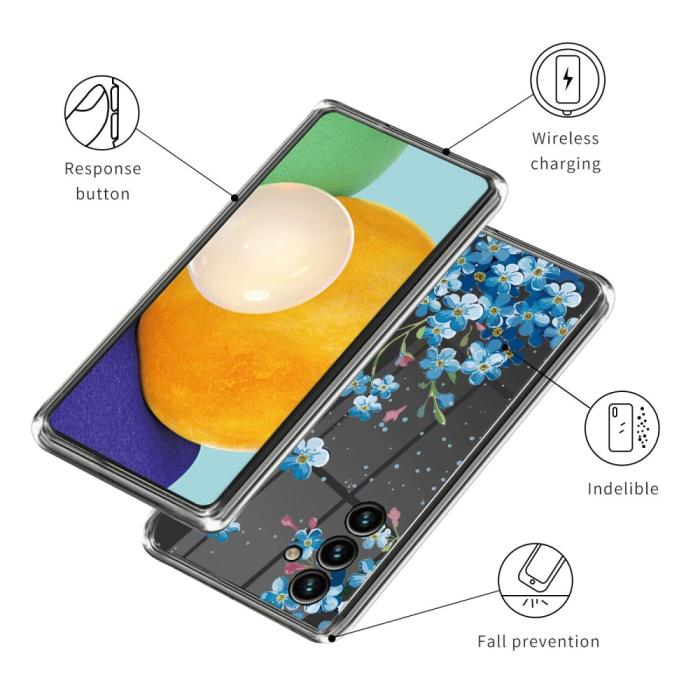 Bild 3, Samsung Galaxy A15 5G Skal TPU Med Tryck Blå Blommor