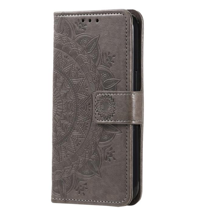 Bild 5, Motorola Edge 40 Pro 5G Fodral Mandala Läder Grå