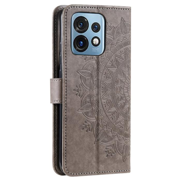Bild 6, Motorola Edge 40 Pro 5G Fodral Mandala Läder Grå