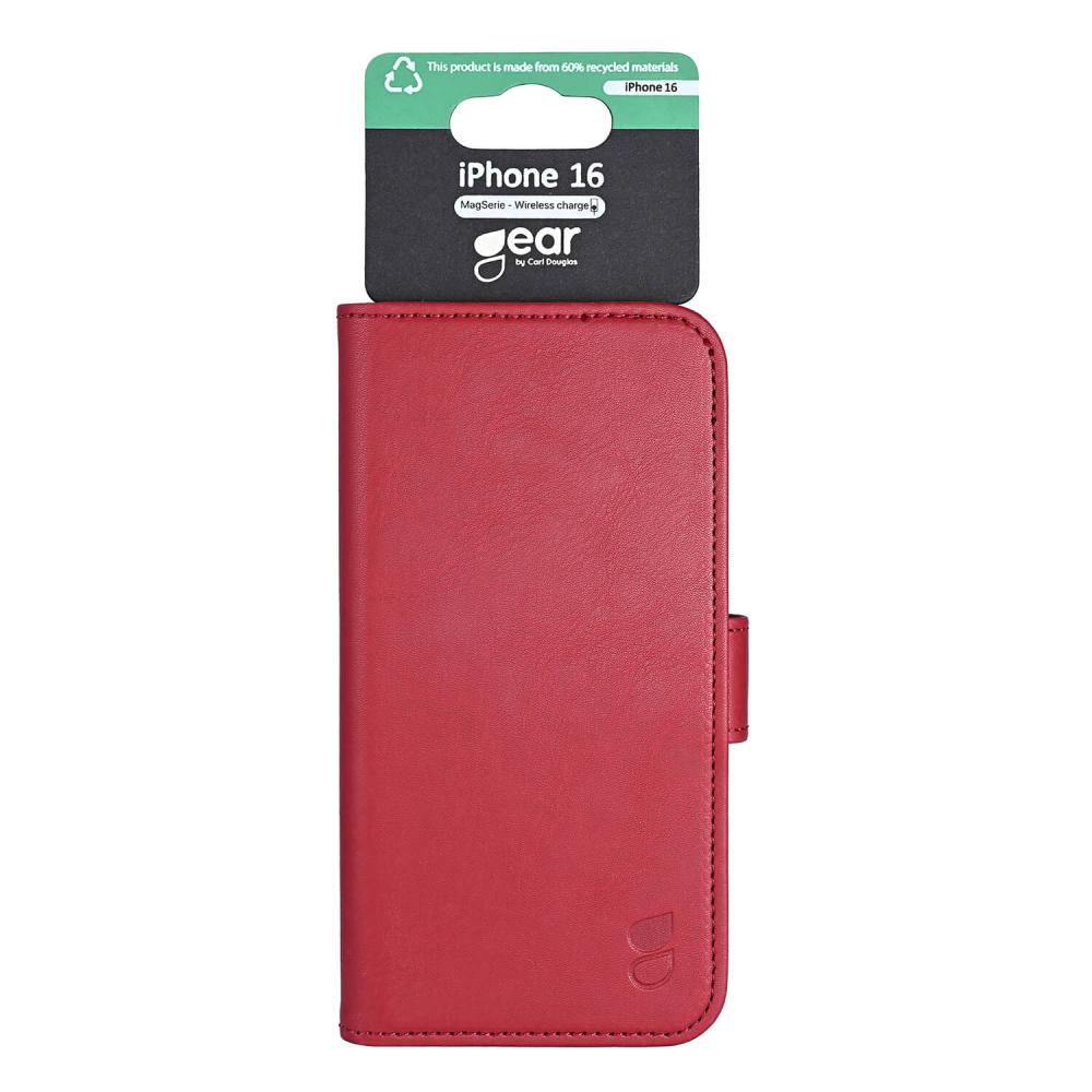 Gear iPhone 16 Fodral MagSeries Läder Deep Red