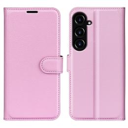 Samsung Galaxy S23 FE Fodral Litchi Textur Ljus Rosa