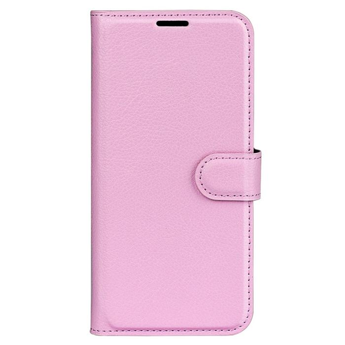 Bild 5, Samsung Galaxy S23 FE Fodral Litchi Textur Ljus Rosa