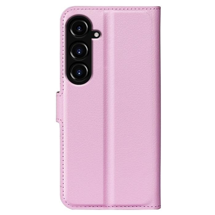 Bild 6, Samsung Galaxy S23 FE Fodral Litchi Textur Ljus Rosa