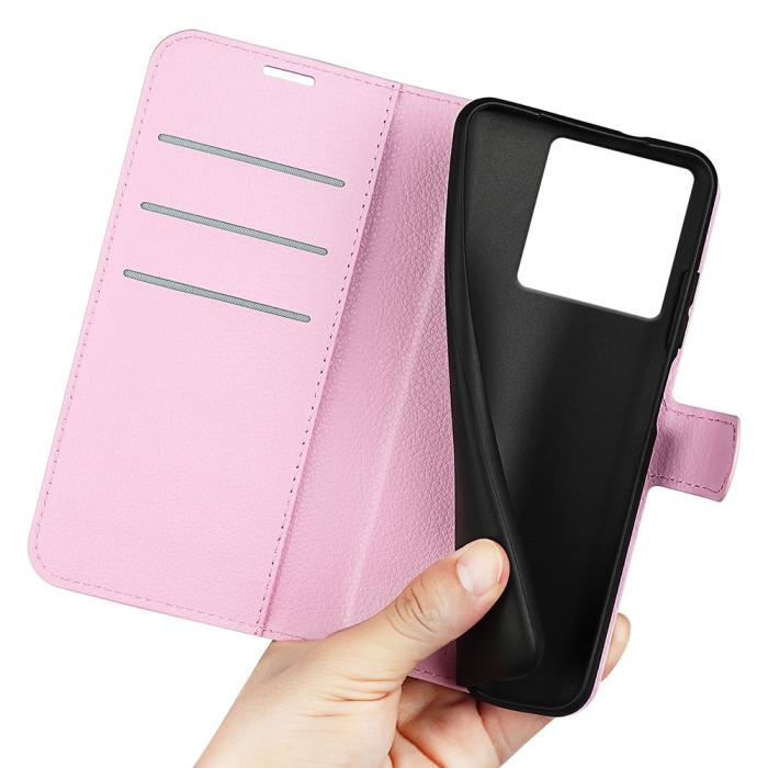 Bild 4, Xiaomi 13T / 13T Pro Fodral Litchi Läder Ljus Rosa