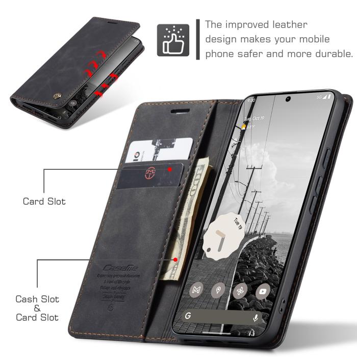 Bild 3, CASEME Google Pixel 11 Pro XL Fodral RFID Läder Svart