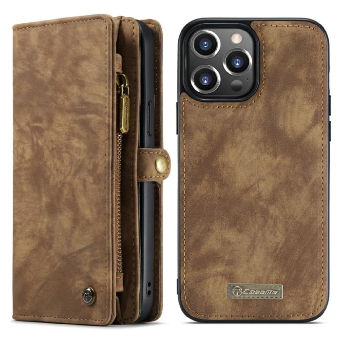 Bild 1, CASEME iPhone 13 Pro Max Fodral/Skal Magnet 2in1 Multifunktionell Brun