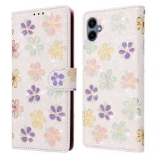 Samsung Galaxy A07 Fodral RFID L&auml;der F&auml;rgglada Blommor