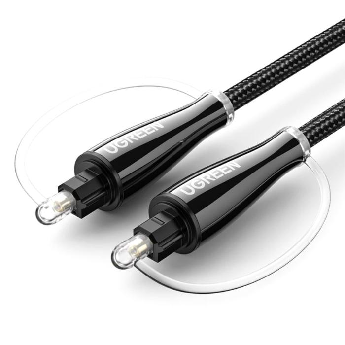 Bild 1, UGREEN 2m Optisk Fiberkabel Toslink Svart