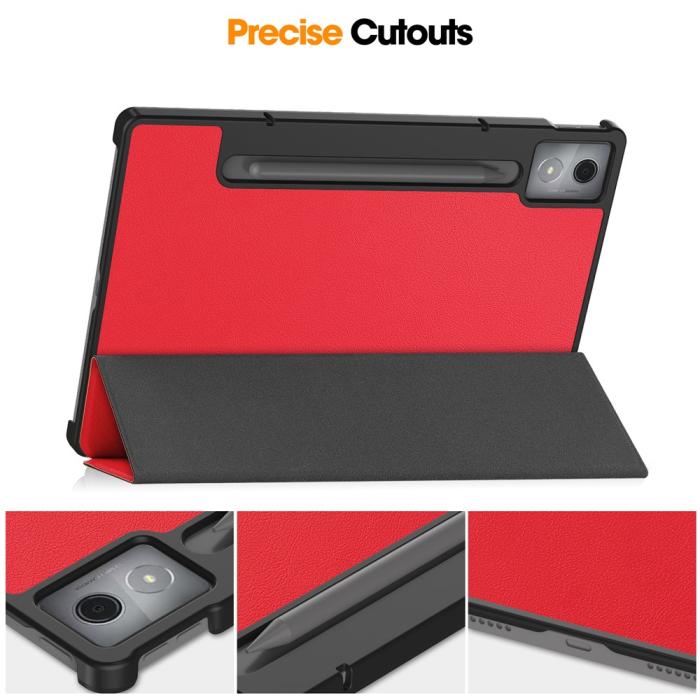 Bild 4, Lenovo Idea Tab Pro Fodral Tri-Fold Läder Röd