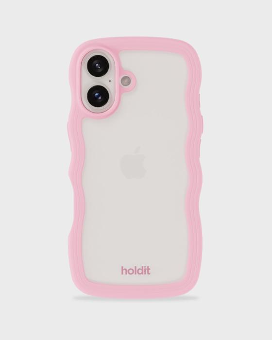 Bild 1, holdit iPhone 16 Skal Wavy Pink/Transparent