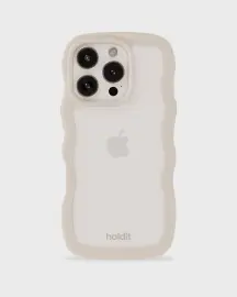 holdit iPhone 16 Pro Skal Wavy Light Beige/Transparent