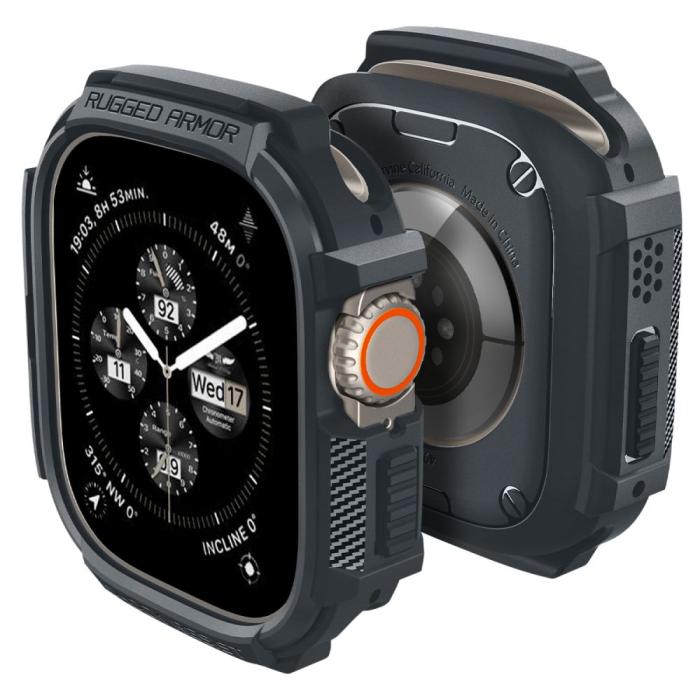 Bild 1, Spigen Apple Watch Ultra 49 mm Skal Rugged Armor Dark Grey
