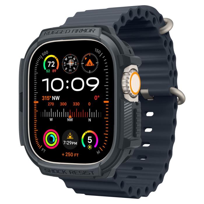 Bild 3, Spigen Apple Watch Ultra 49 mm Skal Rugged Armor Dark Grey